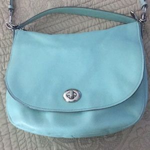 Coach saddle turnlock cross body bag